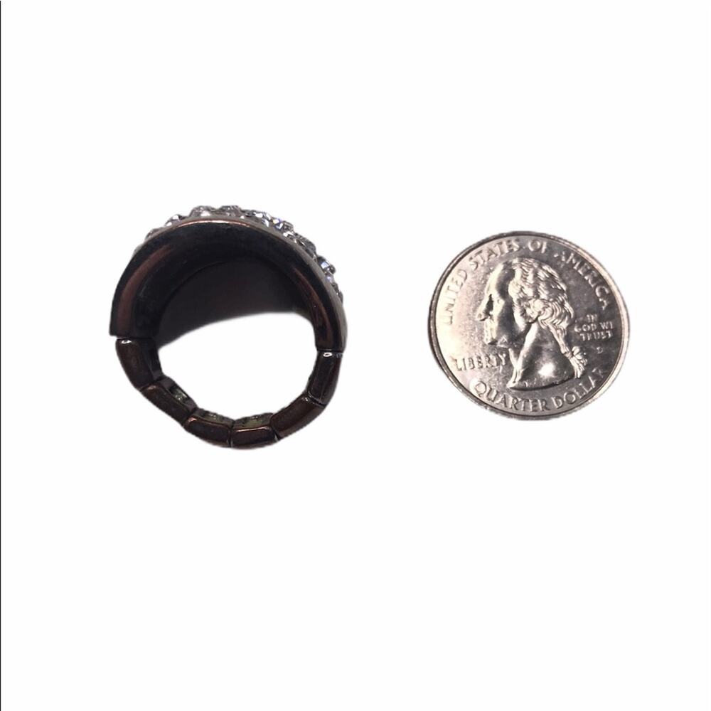 Vintage Stretch Bubble Ring with Rhinestones 7 - Picture 6 of 9